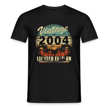 Vintage 2004 - 20 Jahre Limited Edition - Männer T-Shirt - Schwarz - Vorne - AI Model Male 178 light (178cm)