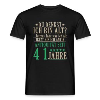 Antiquität 41 Jahre alt - 41. Geburtstag Spruch - Männer T-Shirt - Schwarz - Vorne - AI Model Male 178 light (178cm)