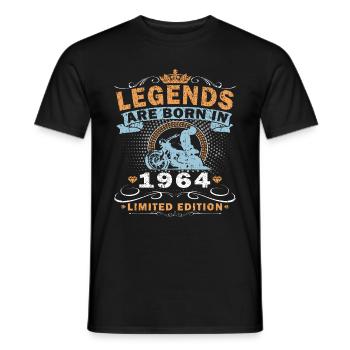 Motorcycle built in 1964 Biker 60 years anniversary - Men's T-Shirt - black - Front - AI Model Male 178 light (178cm)