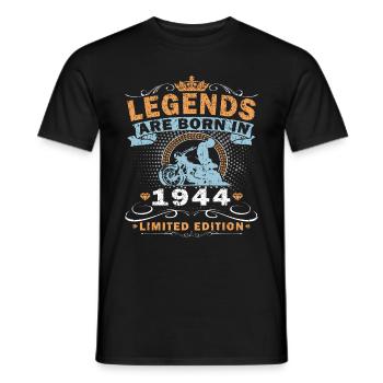 Motorcycle built in 1944 Biker 80 years anniversary - Men's T-Shirt - black - Front - AI Model Male 178 light (178cm)