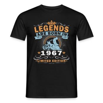 Vintage Motorrad 1967 Retro Geburtstagsgeschenk 57 - Männer T-Shirt - Schwarz - Vorne - AI Model Male 178 light (178cm)