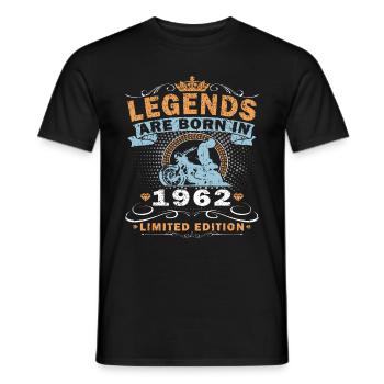 Vintage Motorcycle 1962 Retro Birthday Gift 62 - Men's T-Shirt - black - Front - AI Model Male 178 light (178cm)