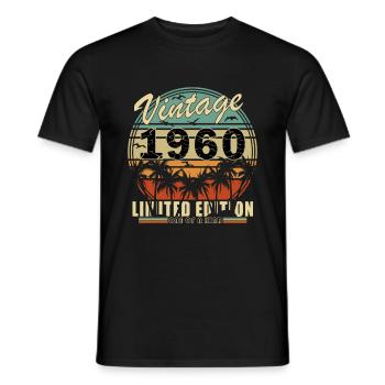 Vintage des années 1960 Limited Edition anniversaire des années 1960 - T-shirt homme - noir - Devant - AI Model Male 178 light (178cm)