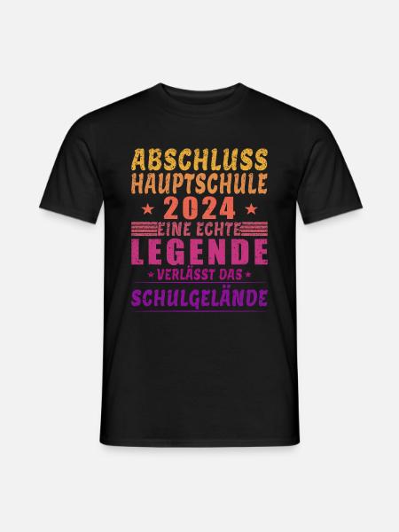 Abschluss Hauptschule 2024 - Legende Schulgelände - Männer T-Shirt - Schwarz