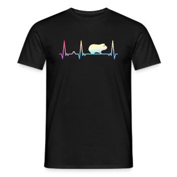 Cochon d’Inde à poil long chiens à crête à poil long - T-shirt homme - noir - Devant - AI Model Male 178 light (178cm)