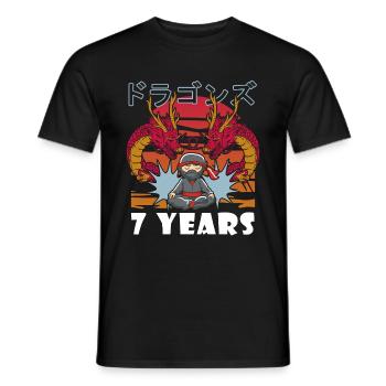 Rétro Sept 7 ans 7 . Anniversaire Ninja Stars - T-shirt homme - noir - Devant - AI Model Male 178 light (178cm)