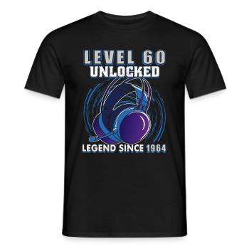Level 60 Unlocked Legendary since 1964 - Men's T-Shirt - black - Front - AI Model Male 178 light (178cm)