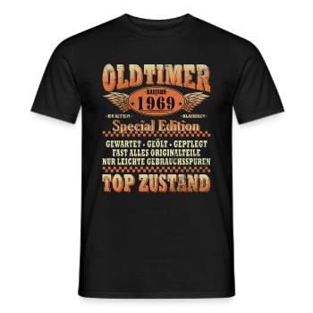 Oldtimer 1969 55. Geburtstag Geschenk Herren - Männer T-Shirt - Schwarz - Vorne - AI Model Male 178 light (178cm)