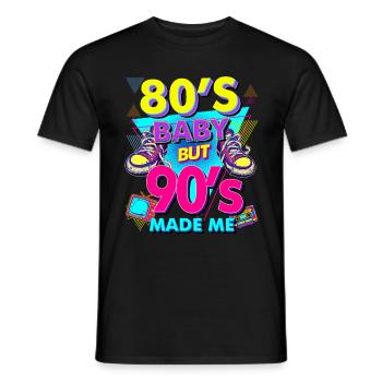 80 s bébé 90 s fait moi 80 s bébé 90 90 s 1990 - T-shirt homme - noir - Devant - AI Model Male 178 light (178cm)