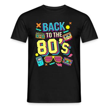 Retour aux années 80 Cassette Vintage & Retro cadeau - T-shirt homme - noir - Devant - AI Model Male 178 light (178cm)