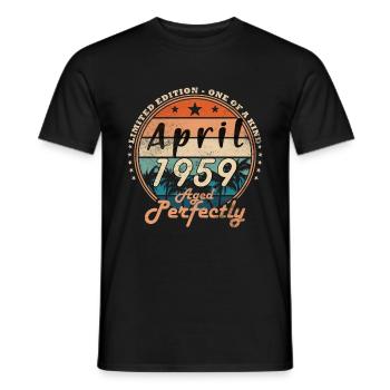 1959 Avril 1959 Jubilé Avril 1959 Avril - T-shirt homme - noir - Devant - AI Model Male 178 light (178cm)