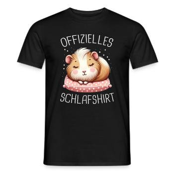 Cochon d’Inde à poil long chiens à crête à poil long - T-shirt homme - noir - Devant - AI Model Male 178 light (178cm)