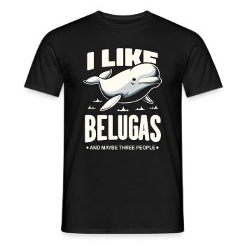 Beluga Whale Ocean Belugas Whales - Men's T-Shirt - black - Front - AI Model Male 178 light (178cm)