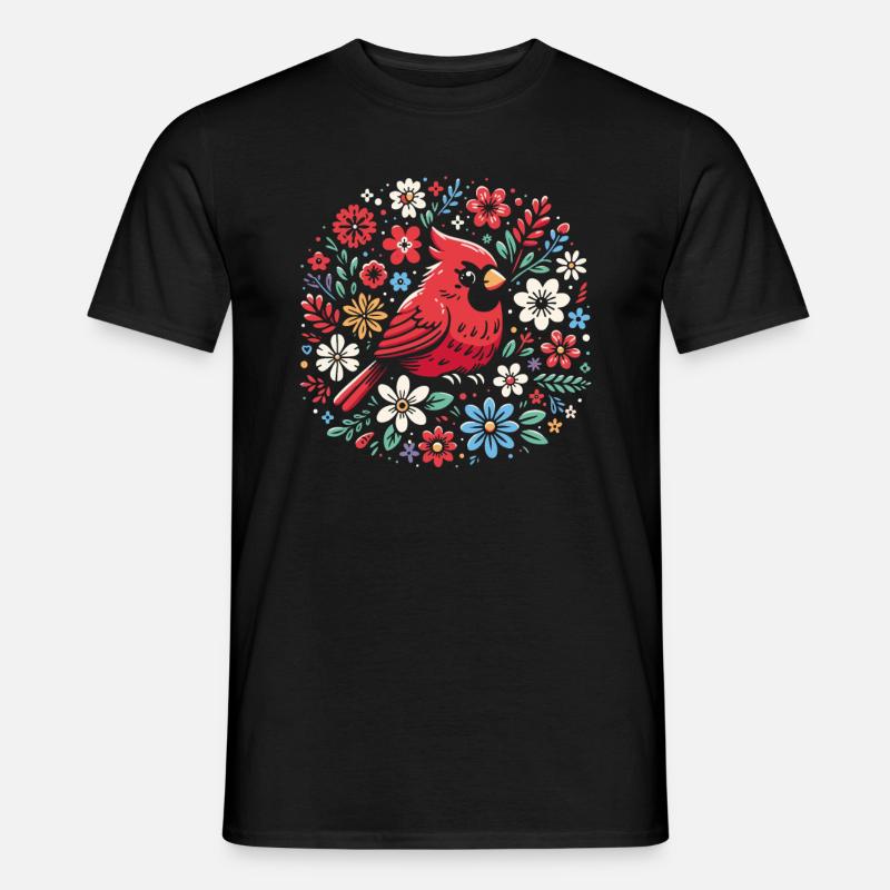 Kardinal Rotkardinal Vogel Roter Kardinal - Männer T-Shirt - Schwarz