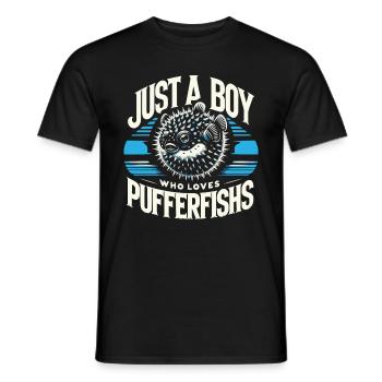 Kugelfisch Kugelfische Fisch Ozean Tier - Männer T-Shirt - Schwarz - Vorne - AI Model Male 178 light (178cm)