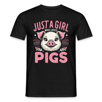 Cochon Animal - T-shirt homme - noir - Devant - AI Model Male 178 light (178cm)
