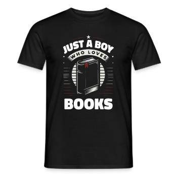 Bücher Buch lesen Bücherei Bibliothek Bücherwurm - Männer T-Shirt - Schwarz - Vorne - AI Model Male 178 light (178cm)