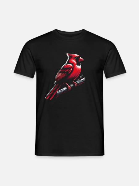 Kardinal Rotkardinal Vogel Roter Kardinal - Männer T-Shirt - Schwarz