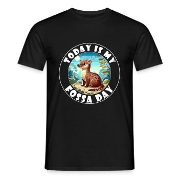 Dicton Fossa - Aujourd’hui, c’est mon jour Fossa - T-shirt homme - noir - Devant - AI Model Male 178 light (178cm)