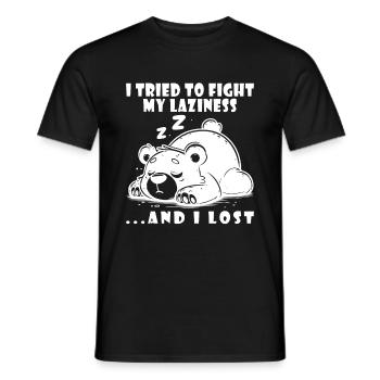 Ours Matin Grognon Paresse Froid Paresseux Sommeil Paresseux - T-shirt homme - noir - Devant - AI Model Male 178 light (178cm)