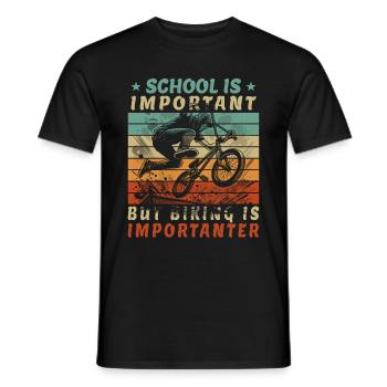 Schule ist wichtig, aber BMX ist wichtiger BMX - Männer T-Shirt - Schwarz - Vorne - AI Model Male 178 light (178cm)