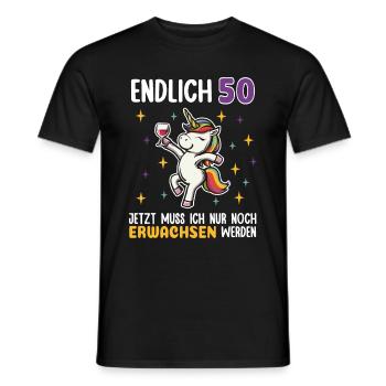 50. Geburtstag Einhorn Party Outfit - Männer T-Shirt - Schwarz - Vorne - AI Model Male 178 light (178cm)