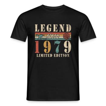 ÉDITION LIMITÉE 1979 FLÉCHETTES 45E ANNIVERSAIRE - T-shirt homme - noir - Devant - AI Model Male 178 light (178cm)