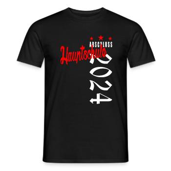 Hauptschulabschluss Hauptschule Abschluss 2024 - Männer T-Shirt - Schwarz - Vorne - AI Model Male 178 light (178cm)