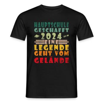 Hauptschulabschluss Abschluss Hauptschule 2024 - Männer T-Shirt - Schwarz - Vorne - AI Model Male 178 light (178cm)