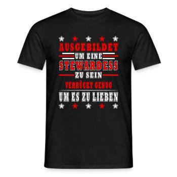 Flugbegleiterin Stewardess im Urlaub / Ferien - Männer T-Shirt - Schwarz - Vorne - AI Model Male 178 light (178cm)