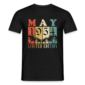 Mai 1954 Anniversaire Mai 1954 Mai - T-shirt homme - noir - Devant - AI Model Male 178 light (178cm)