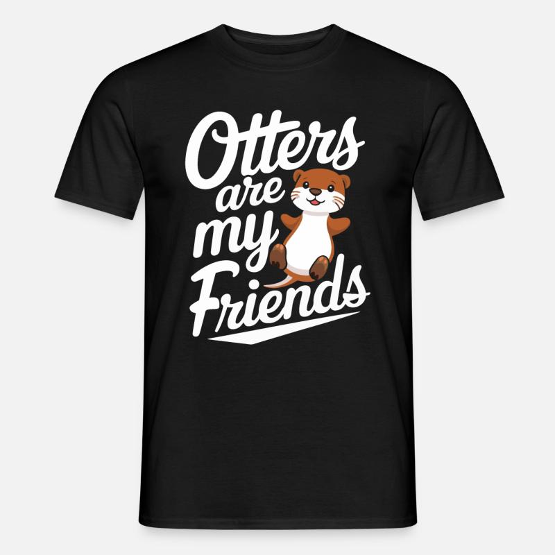 Otter Seeotter - Männer T-Shirt - Schwarz