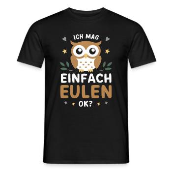 Noctambule, Hibou, Hibou, Oiseau - T-shirt homme - noir - Devant - AI Model Male 178 light (178cm)