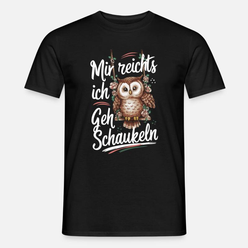 Nachteule Eule Eulen Vogel - Männer T-Shirt - Schwarz