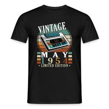 Mai 1954 - Millésime 1954 Jubilé - Mai 1954 - T-shirt homme - noir - Devant - AI Model Male 178 light (178cm)