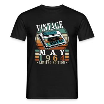 Vintage May 1964 - Männer T-Shirt - Schwarz - Vorne - AI Model Male 178 light (178cm)