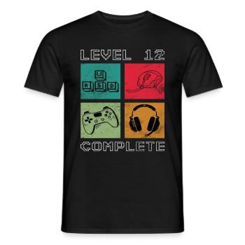 12th Birthday - Level 12 Complete Vintage - Men's T-Shirt - black - Front - AI Model Male 178 light (178cm)