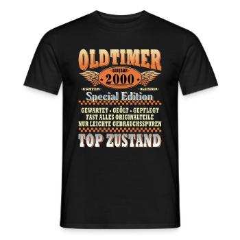 Jahrgang 2000 - Jahr 2000 Geburtstagsgeschenk 2000 - Männer T-Shirt - Schwarz - Vorne - AI Model Male 178 light (178cm)