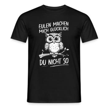 Noctambule, Hibou, Hibou, Oiseau - T-shirt homme - noir - Devant - AI Model Male 178 light (178cm)