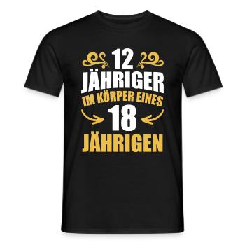 Birthday Gift 18 Years Birthday Boy - Men's T-Shirt - black - Front - AI Model Male 178 light (178cm)