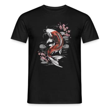 Koi Fish Carp Japan China Fish - Men's T-Shirt - black - Front - AI Model Male 178 light (178cm)