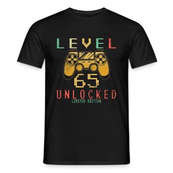 Level 65 unlocked 65 birthday 65 years old - Men's T-Shirt - black - Front - AI Model Male 178 light (178cm)