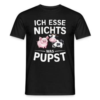 Végétarien Végétalien Bien-être animal Droits des animaux Veggie - T-shirt homme - noir - Devant - AI Model Male 178 light (178cm)
