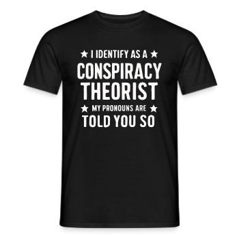 Conspiracy theorist Conspiracy theory - Men's T-Shirt - black - Front - AI Model Male 178 light (178cm)