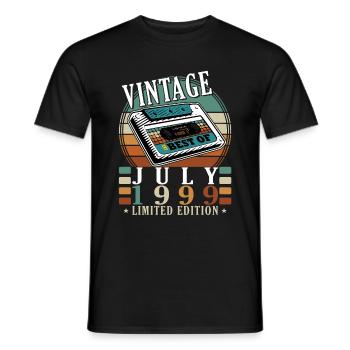 25e anniversaire 25 ans juillet 1999 - T-shirt homme - noir - Devant - AI Model Male 178 light (178cm)
