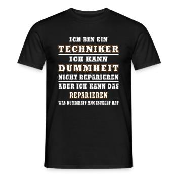 Techniker Dummheit Humor Handwerker - Männer T-Shirt - Schwarz - Vorne - AI Model Male 178 light (178cm)