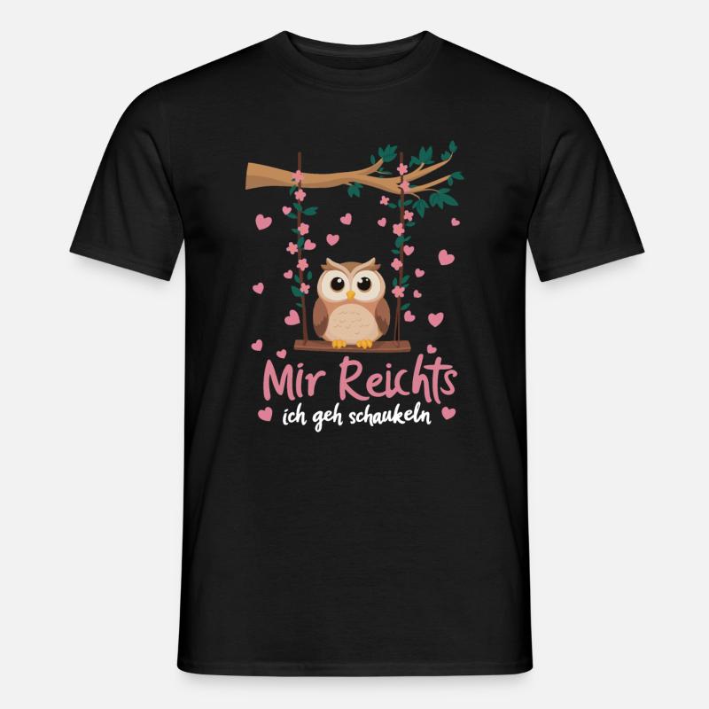 Nachteule Eule Eulen Vogel - Männer T-Shirt - Schwarz