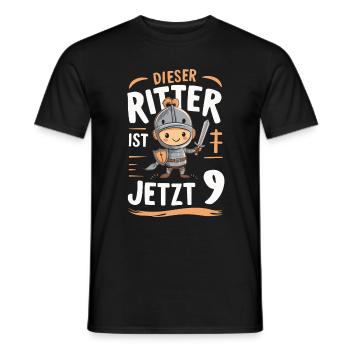 Birthday Gift 9 Years Children's Birthday - Men's T-Shirt - black - Front - AI Model Male 178 light (178cm)
