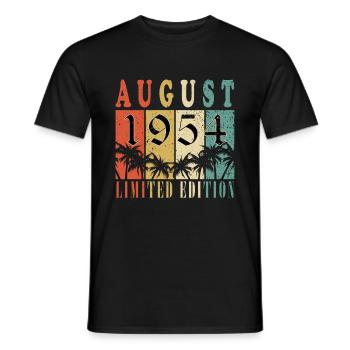 August 1954 Jahrgang 1954 August Geburtstagsgesche - Männer T-Shirt - Schwarz - Vorne - AI Model Male 178 light (178cm)
