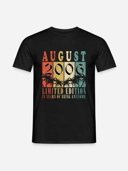Août 2006 Millésime 2006 Cadeau d’anniversaire - T-shirt homme - noir